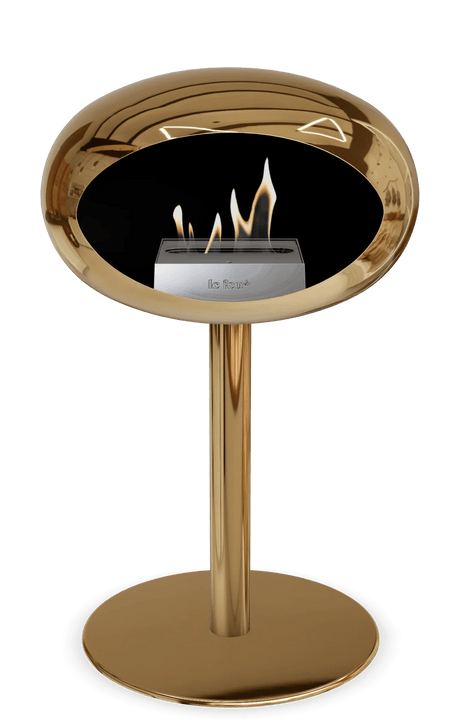 Le Feu - Dome Chromed Rose Gold Ground Steel Low Pole - Fireplace - Majestic Patio