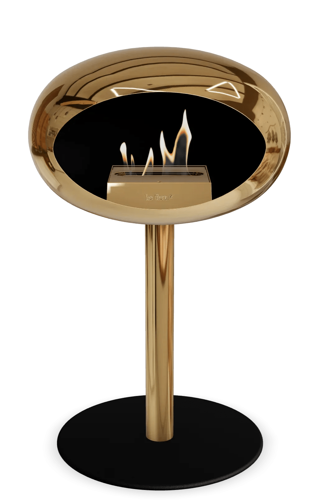 Le Feu - Dome Chromed Rose Gold Ground Steel Low Pole - Fireplace - Majestic Patio