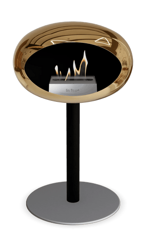 Le Feu - Dome Chromed Rose Gold Ground Steel Low Pole - Fireplace - Majestic Patio