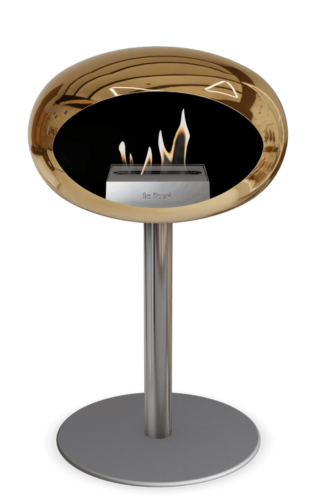 Le Feu - Dome Chromed Rose Gold Ground Steel Low Pole - Fireplace - Majestic Patio