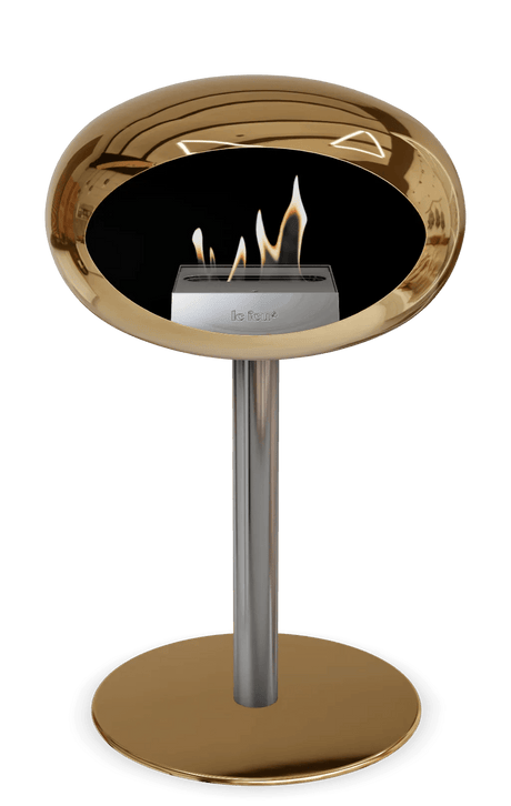 Le Feu - Dome Chromed Rose Gold Ground Steel Low Pole - Fireplace - Majestic Patio