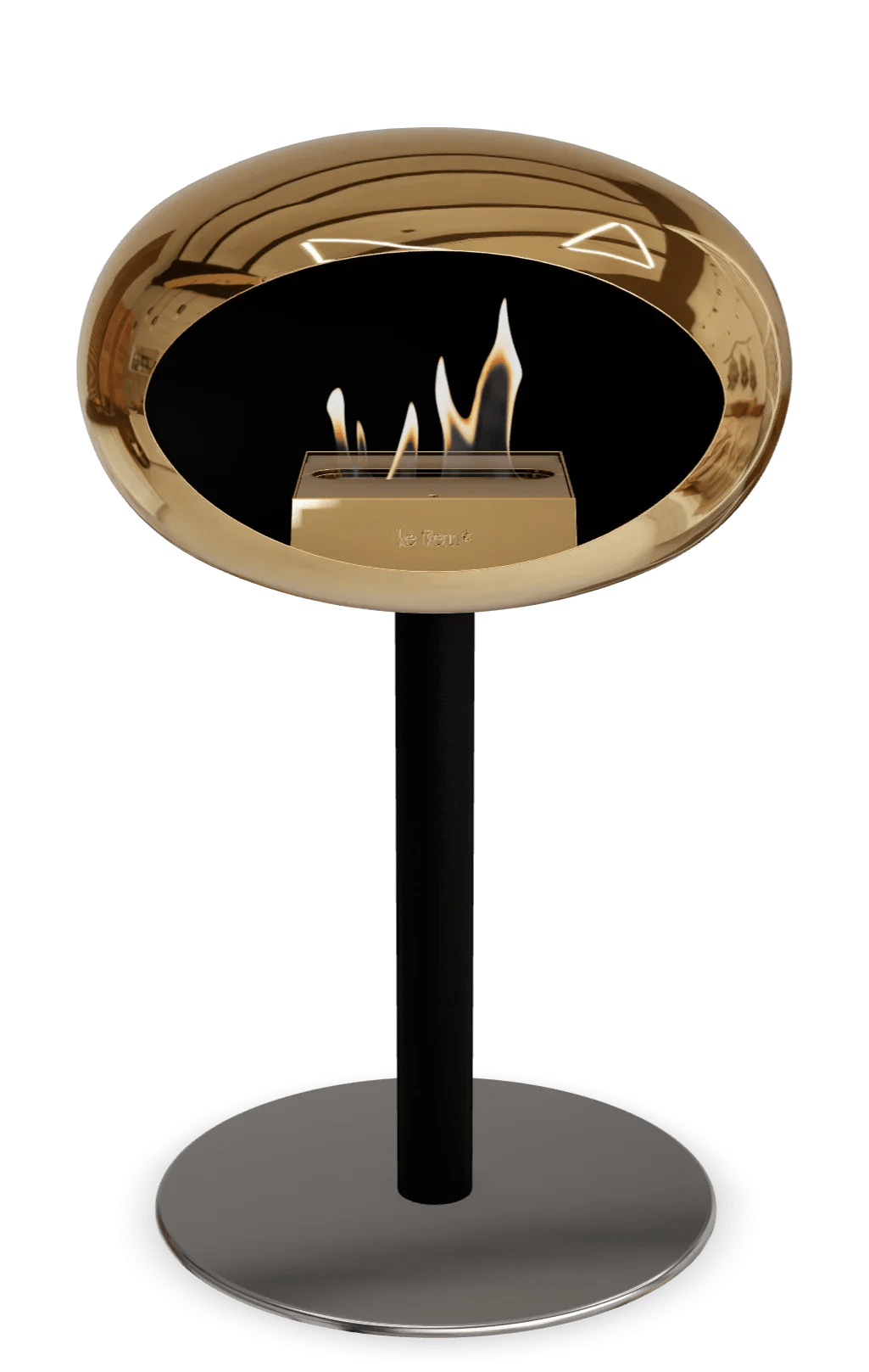 Le Feu - Dome Chromed Rose Gold Ground Steel Low Pole - Fireplace - Majestic Patio