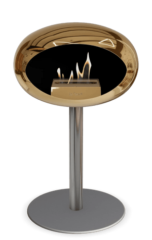 Le Feu - Dome Chromed Rose Gold Ground Steel Low Pole - Fireplace - Majestic Patio