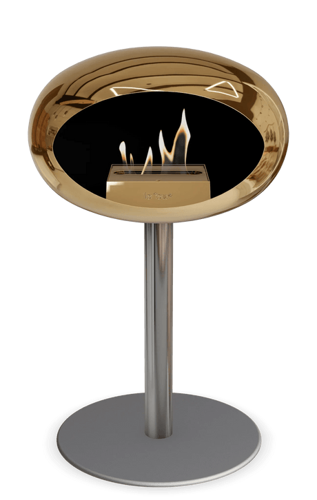 Le Feu - Dome Chromed Rose Gold Ground Steel Low Pole - Fireplace - Majestic Patio