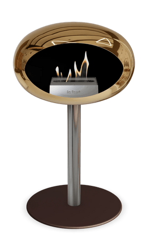 Le Feu - Dome Chromed Rose Gold Ground Steel Low Pole - Fireplace - Majestic Patio