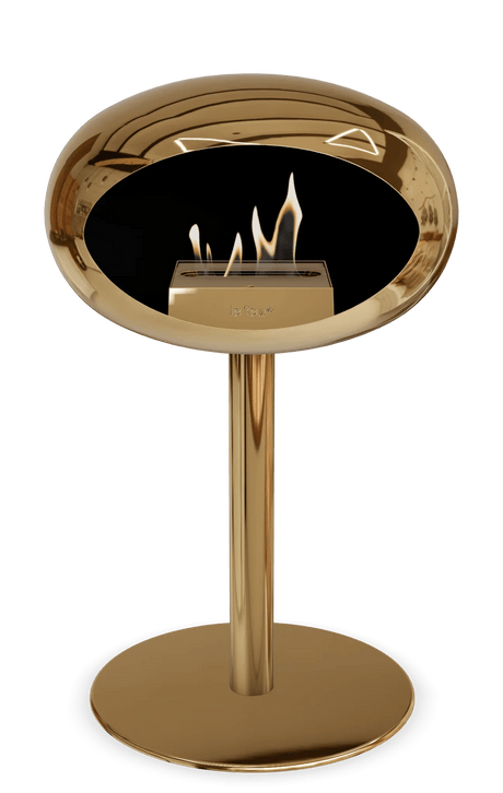 Le Feu - Dome Chromed Rose Gold Ground Steel Low Pole - Fireplace - Majestic Patio