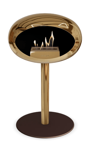 Le Feu - Dome Chromed Rose Gold Ground Steel Low Pole - Fireplace - Majestic Patio