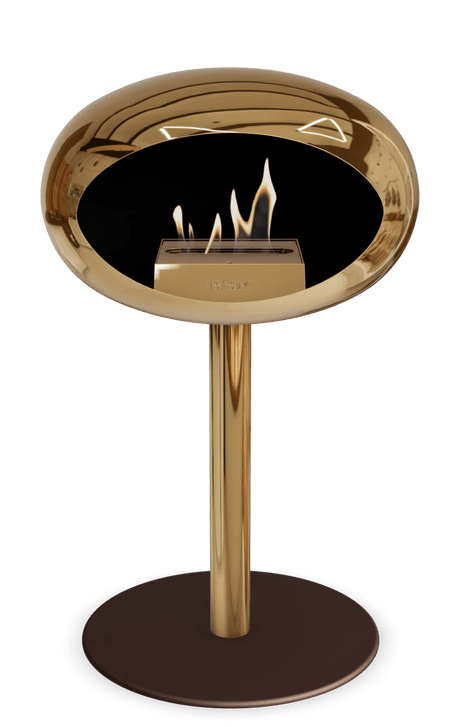 Le Feu - Dome Chromed Rose Gold Ground Steel Low Pole - Fireplace - Majestic Patio