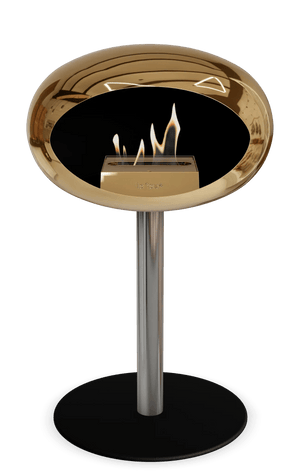 Le Feu - Dome Chromed Rose Gold Ground Steel Low Pole - Fireplace - Majestic Patio