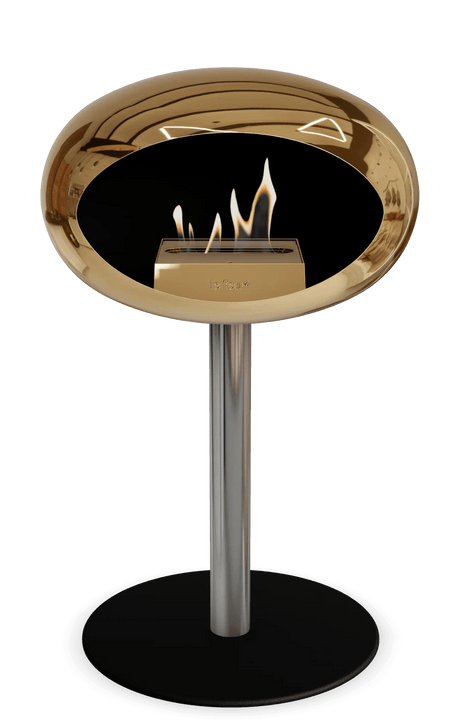 Le Feu - Dome Chromed Rose Gold Ground Steel Low Pole - Fireplace - Majestic Patio