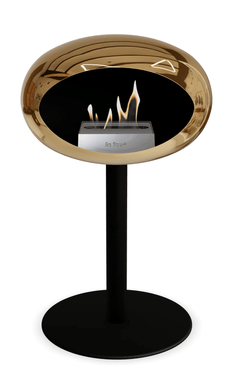 Le Feu - Dome Chromed Rose Gold Ground Steel Low Pole - Fireplace - Majestic Patio