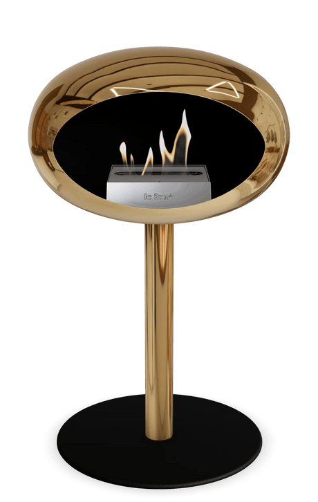 Le Feu - Dome Chromed Rose Gold Ground Steel Low Pole - Fireplace - Majestic Patio