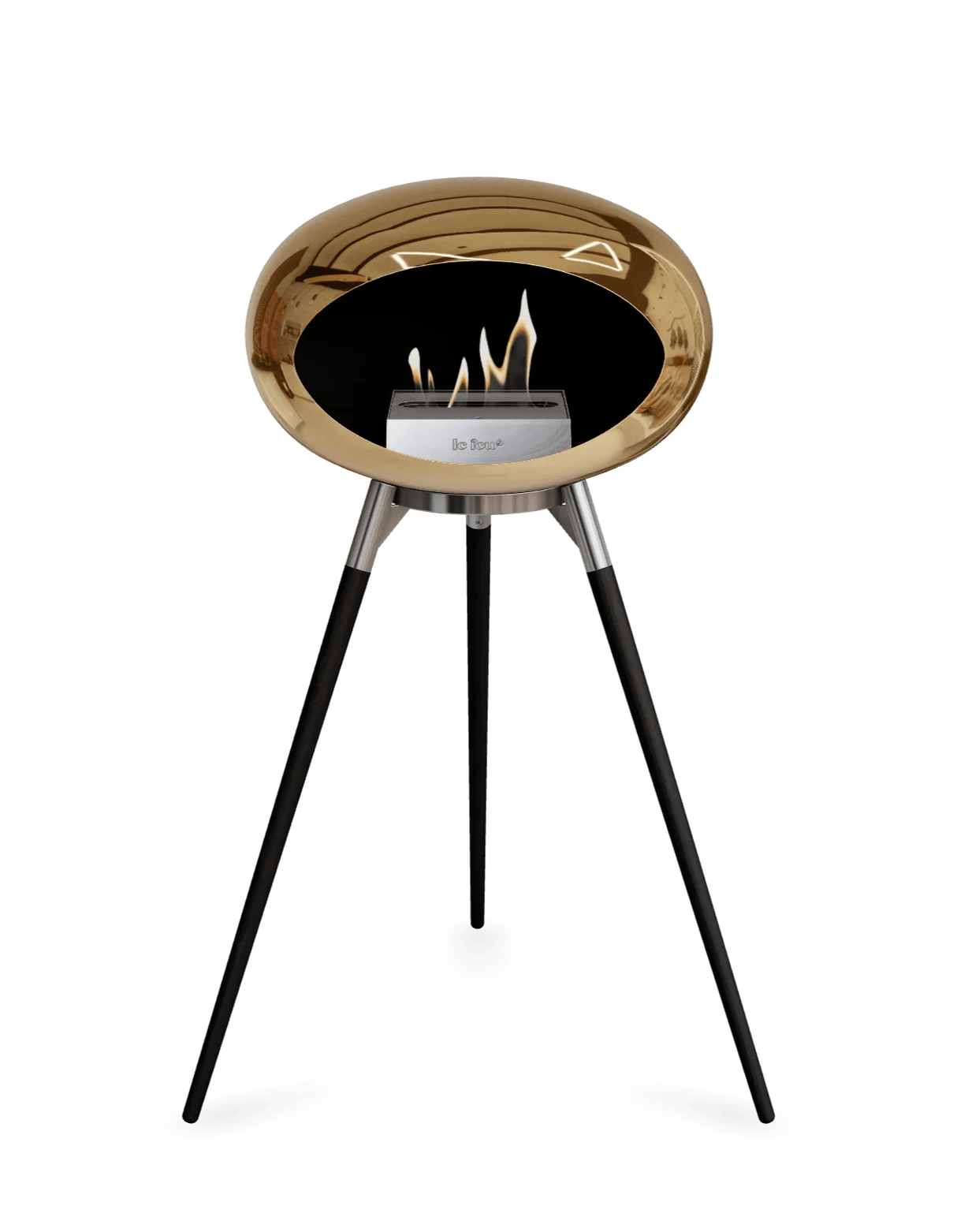 Le Feu - Dome Chromed Rose Gold Ground Wood High - Fireplace - Majestic Patio