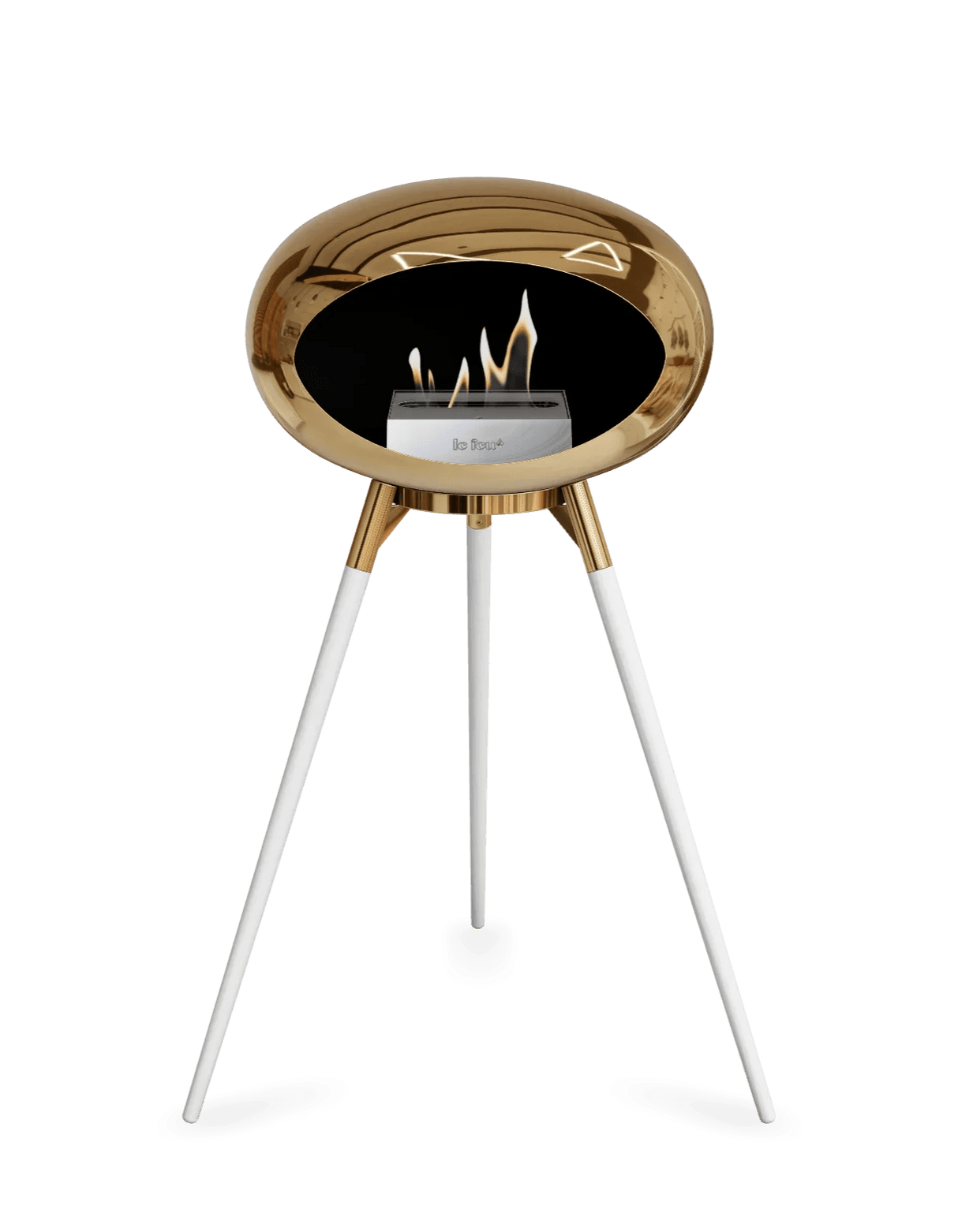 Le Feu - Dome Chromed Rose Gold Ground Wood High - Fireplace - Majestic Patio