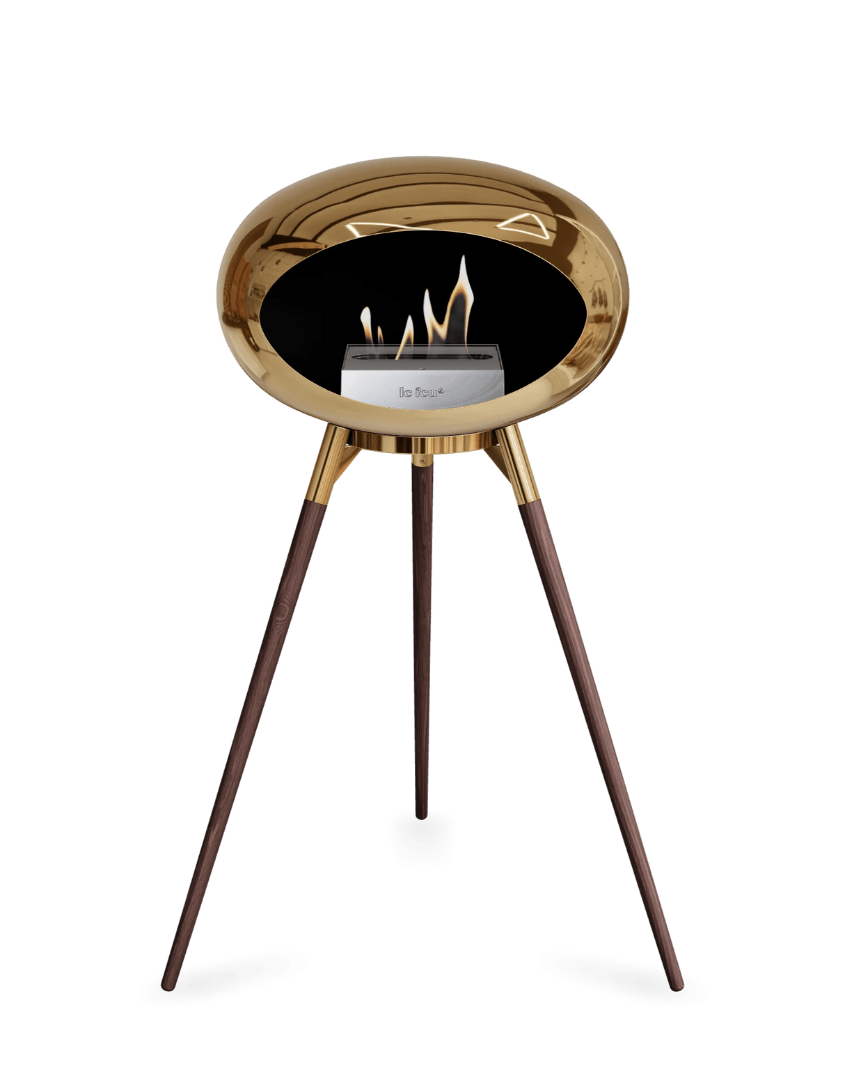 Le Feu - Dome Chromed Rose Gold Ground Wood High - Fireplace - Majestic Patio