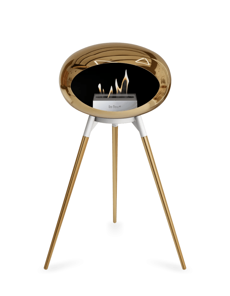 Le Feu - Dome Chromed Rose Gold Ground Wood High - Fireplace - Majestic Patio