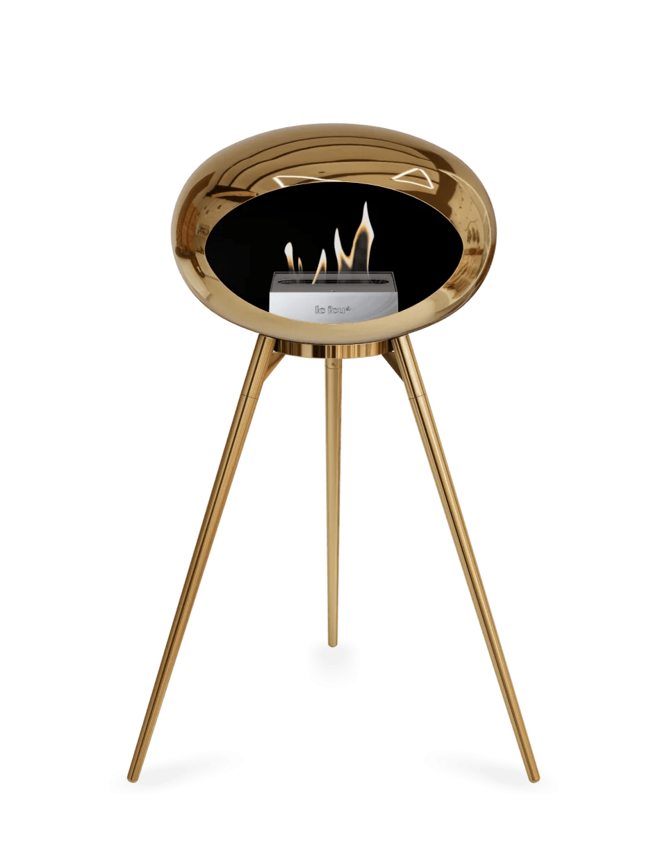 Le Feu - Dome Chromed Rose Gold Ground Wood High - Fireplace - Majestic Patio