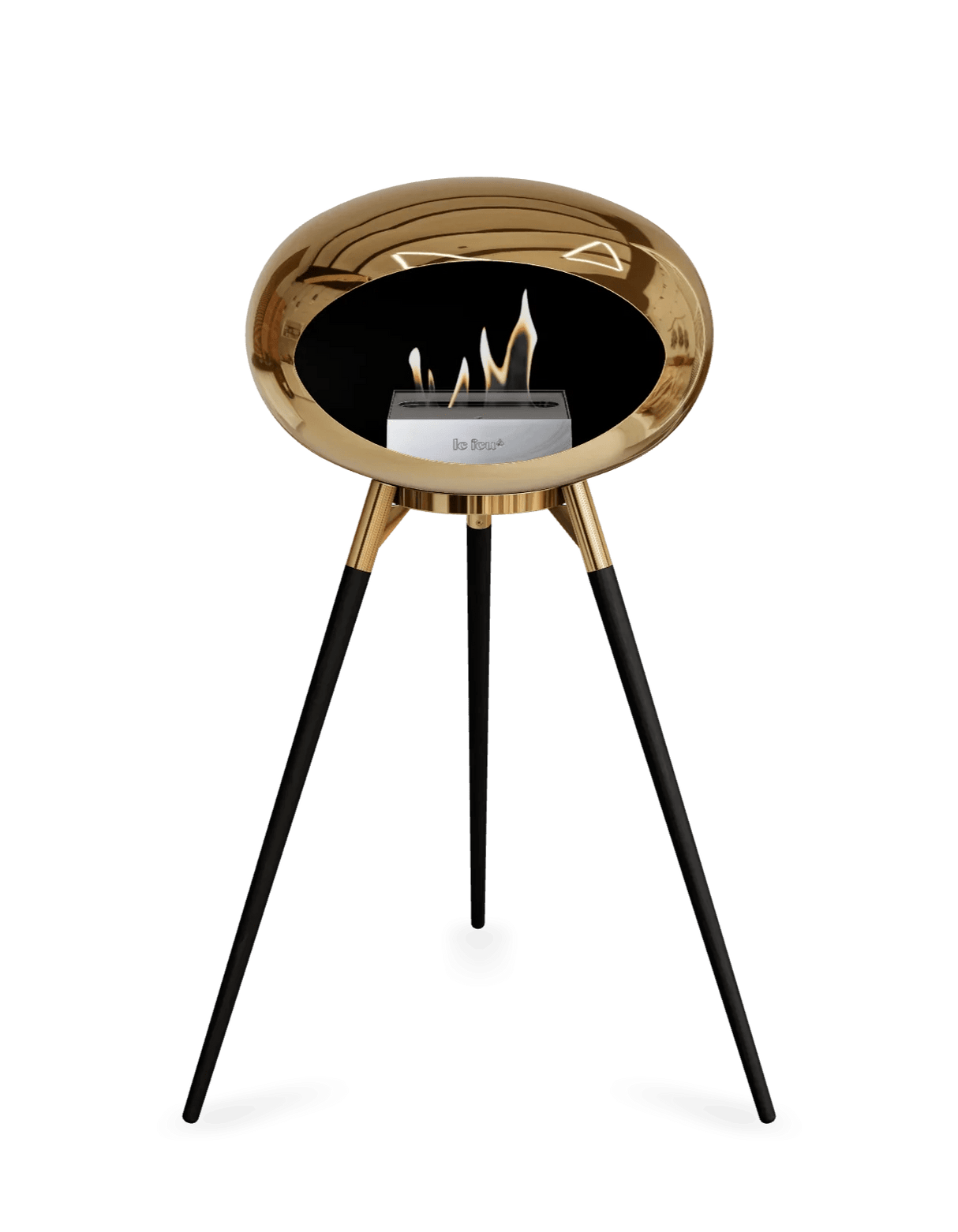 Le Feu - Dome Chromed Rose Gold Ground Wood High - Fireplace - Majestic Patio