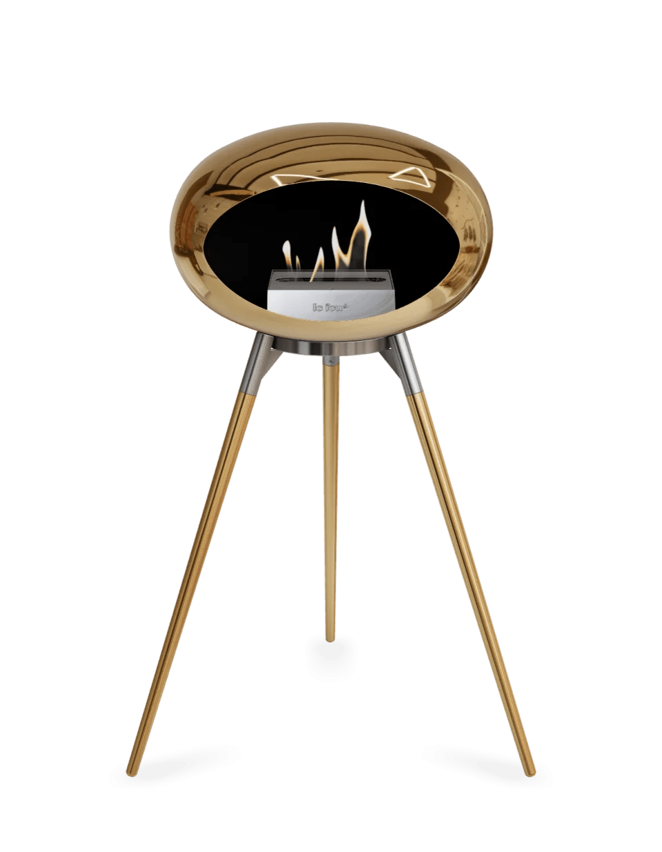 Le Feu - Dome Chromed Rose Gold Ground Wood High - Fireplace - Majestic Patio