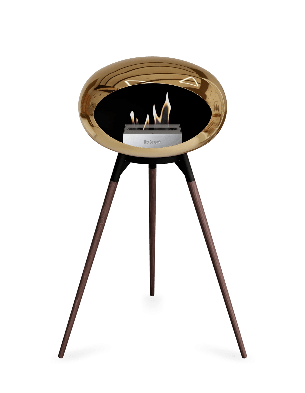 Le Feu - Dome Chromed Rose Gold Ground Wood High - Fireplace - Majestic Patio