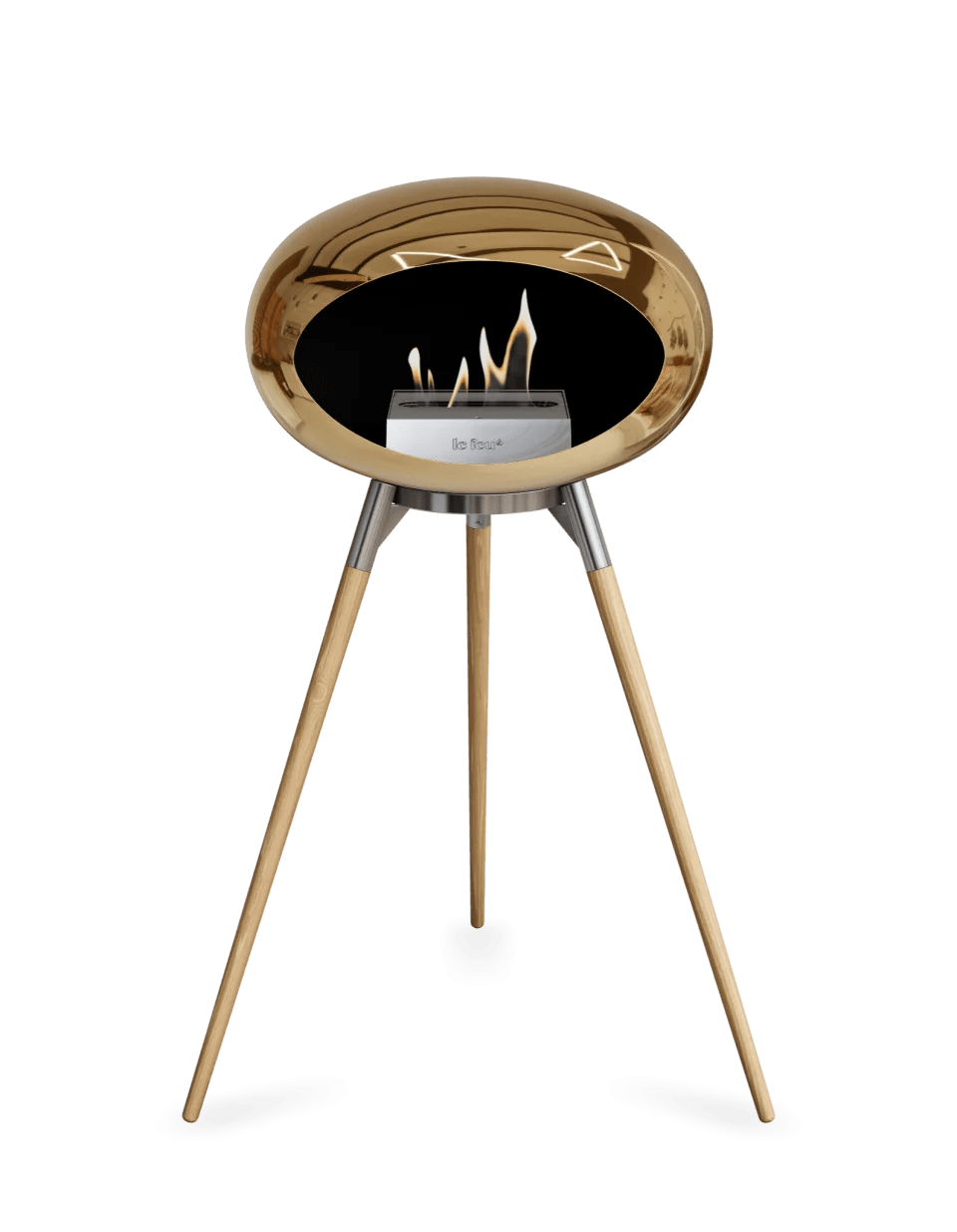 Le Feu - Dome Chromed Rose Gold Ground Wood High - Fireplace - Majestic Patio