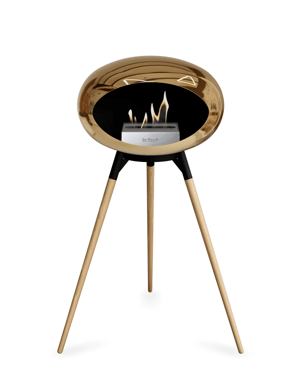 Le Feu - Dome Chromed Rose Gold Ground Wood High - Fireplace - Majestic Patio