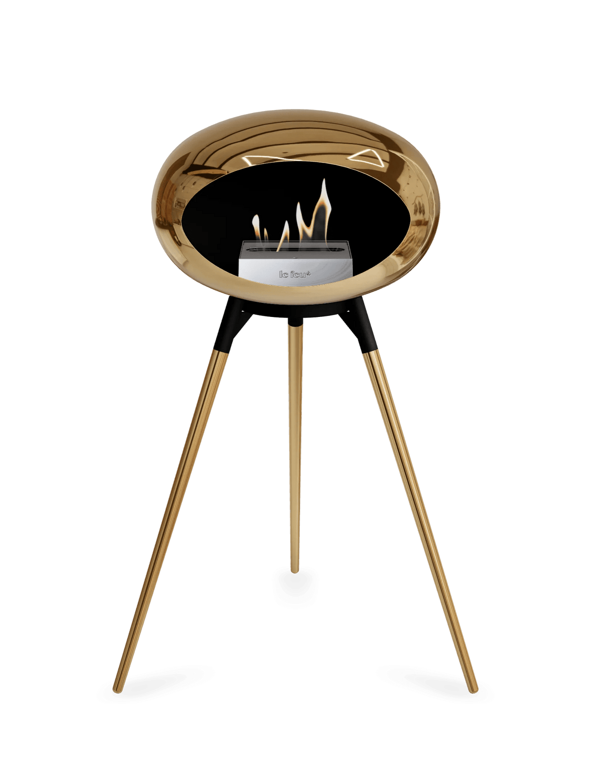 Le Feu - Dome Chromed Rose Gold Ground Wood High - Fireplace - Majestic Patio