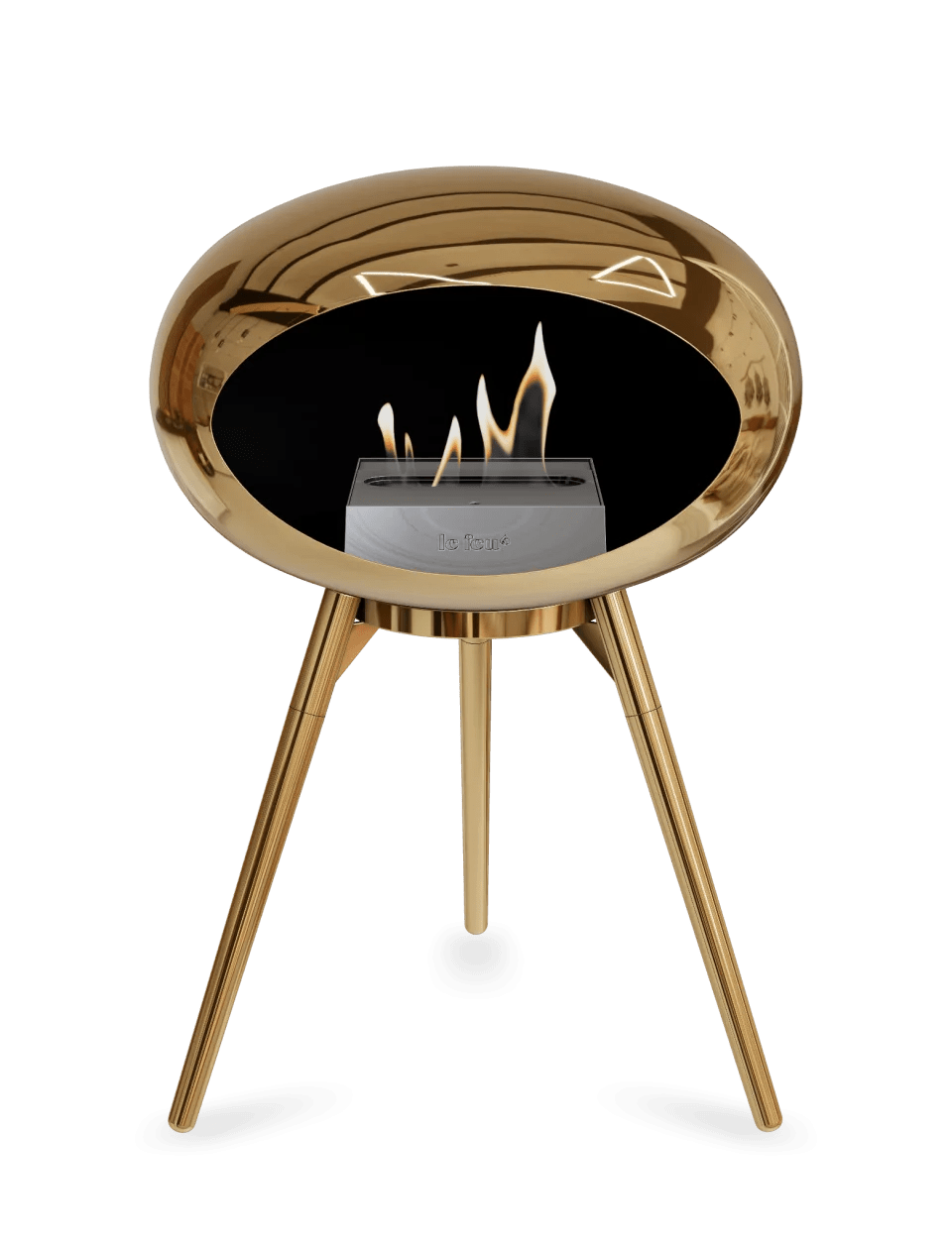 Le Feu - Dome Chromed Rose Gold Ground Wood Low - Fireplace - Majestic Patio