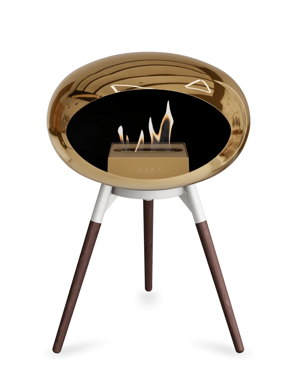 Le Feu - Dome Chromed Rose Gold Ground Wood Low - Fireplace - Majestic Patio