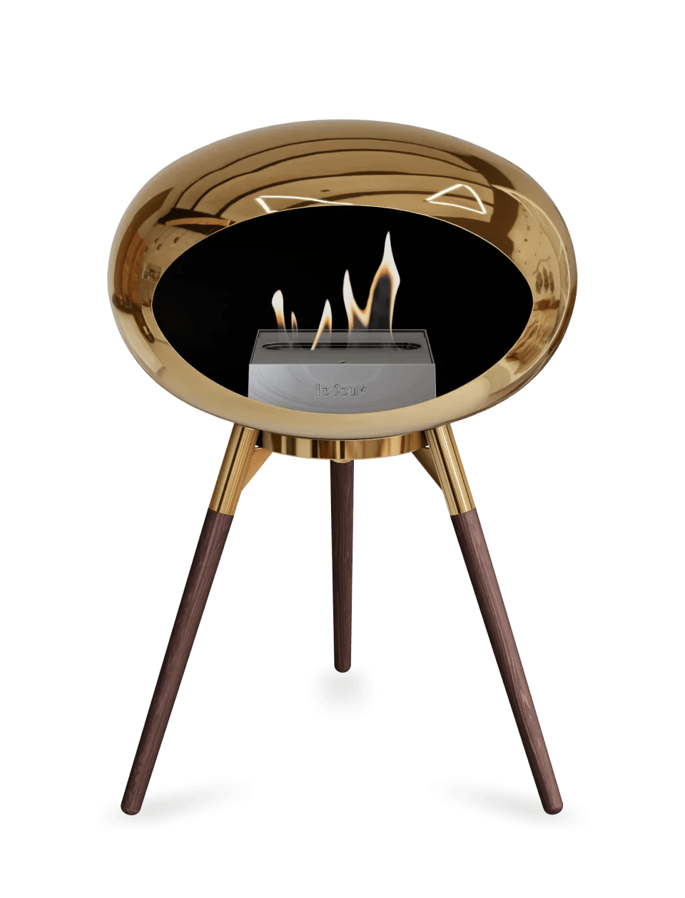 Le Feu - Dome Chromed Rose Gold Ground Wood Low - Fireplace - Majestic Patio