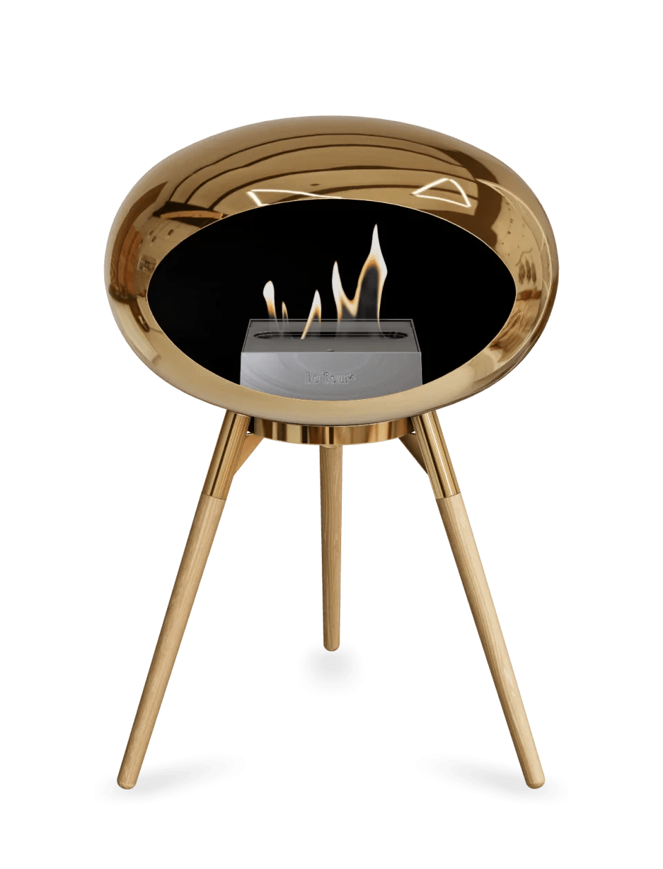 Le Feu - Dome Chromed Rose Gold Ground Wood Low - Fireplace - Majestic Patio