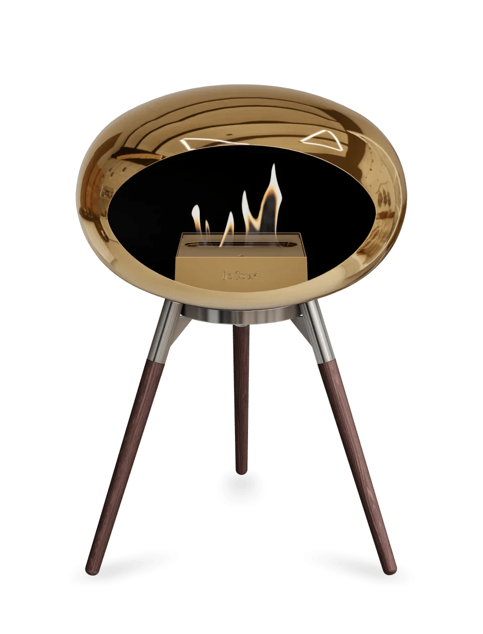 Le Feu - Dome Chromed Rose Gold Ground Wood Low - Fireplace - Majestic Patio