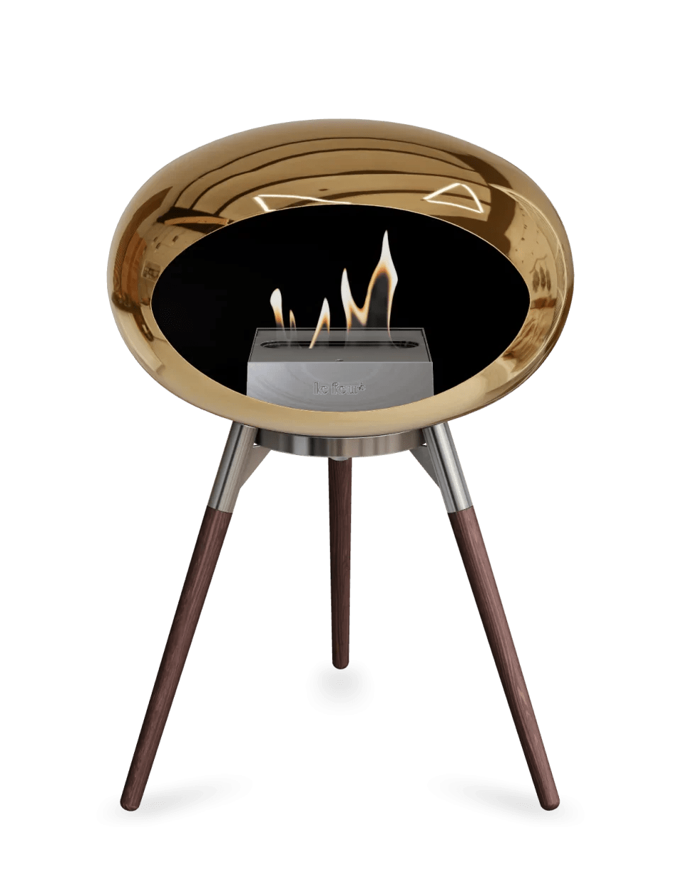 Le Feu - Dome Chromed Rose Gold Ground Wood Low - Fireplace - Majestic Patio