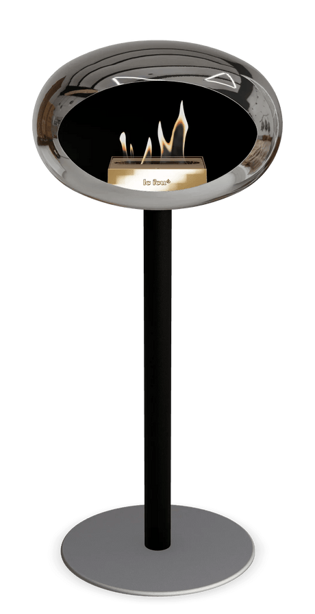 Le Feu - Dome Chromed Silver Ground Steel High Pole - Fireplace - Majestic Patio