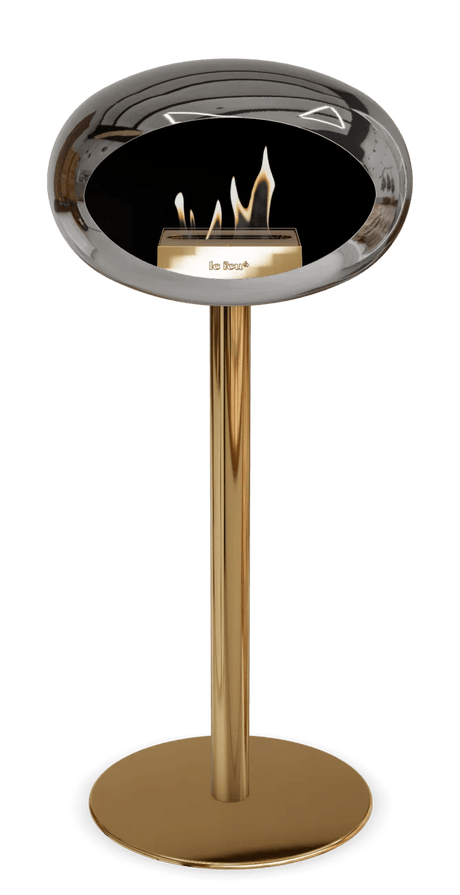 Le Feu - Dome Chromed Silver Ground Steel High Pole - Fireplace - Majestic Patio