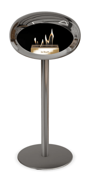 Le Feu - Dome Chromed Silver Ground Steel High Pole - Fireplace - Majestic Patio