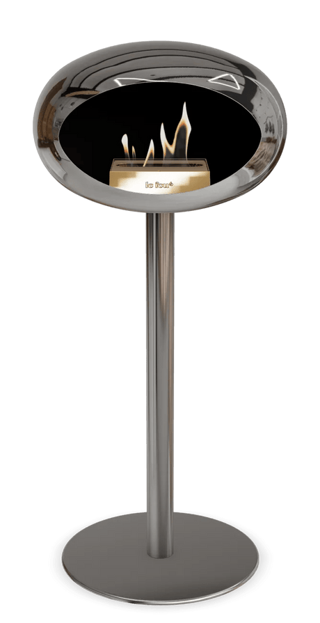 Le Feu - Dome Chromed Silver Ground Steel High Pole - Fireplace - Majestic Patio