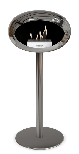 Le Feu - Dome Chromed Silver Ground Steel High Pole - Fireplace - Majestic Patio