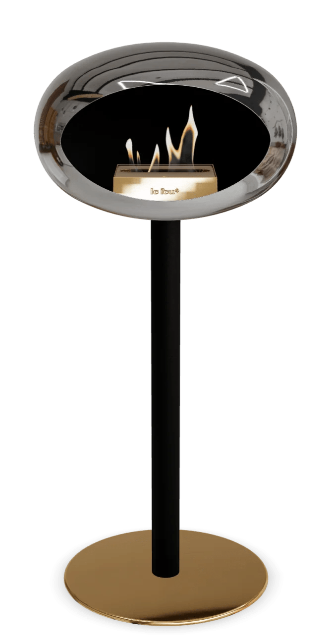 Le Feu - Dome Chromed Silver Ground Steel High Pole - Fireplace - Majestic Patio