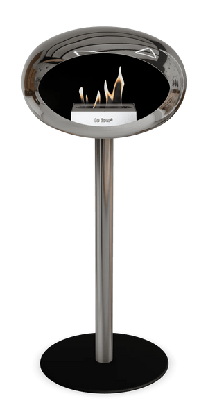 Le Feu - Dome Chromed Silver Ground Steel High Pole - Fireplace - Majestic Patio