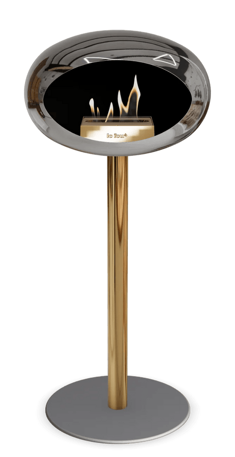 Le Feu - Dome Chromed Silver Ground Steel High Pole - Fireplace - Majestic Patio