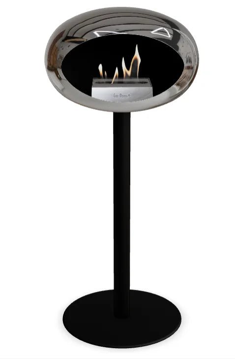 Le Feu - Dome Chromed Silver Ground Steel High Pole - Fireplace - Majestic Patio