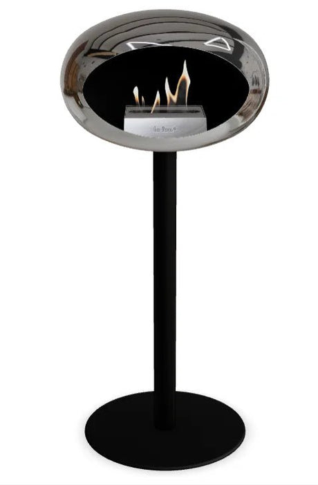 Le Feu - Dome Chromed Silver Ground Steel High Pole - Fireplace - Majestic Patio