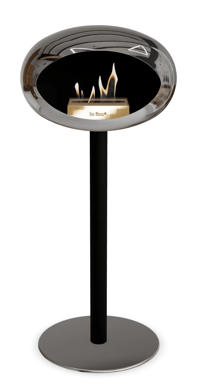 Le Feu - Dome Chromed Silver Ground Steel High Pole - Fireplace - Majestic Patio