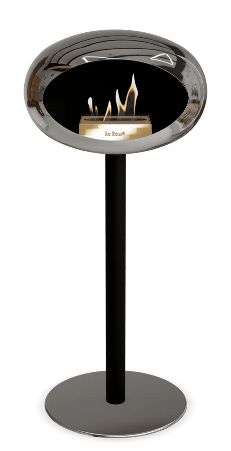 Le Feu - Dome Chromed Silver Ground Steel High Pole - Fireplace - Majestic Patio