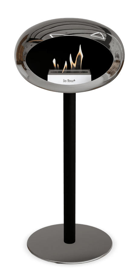 Le Feu - Dome Chromed Silver Ground Steel High Pole - Fireplace - Majestic Patio