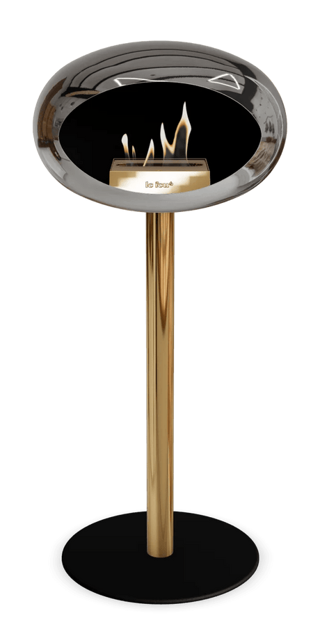 Le Feu - Dome Chromed Silver Ground Steel High Pole - Fireplace - Majestic Patio