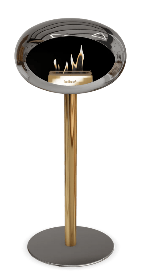 Le Feu - Dome Chromed Silver Ground Steel High Pole - Fireplace - Majestic Patio