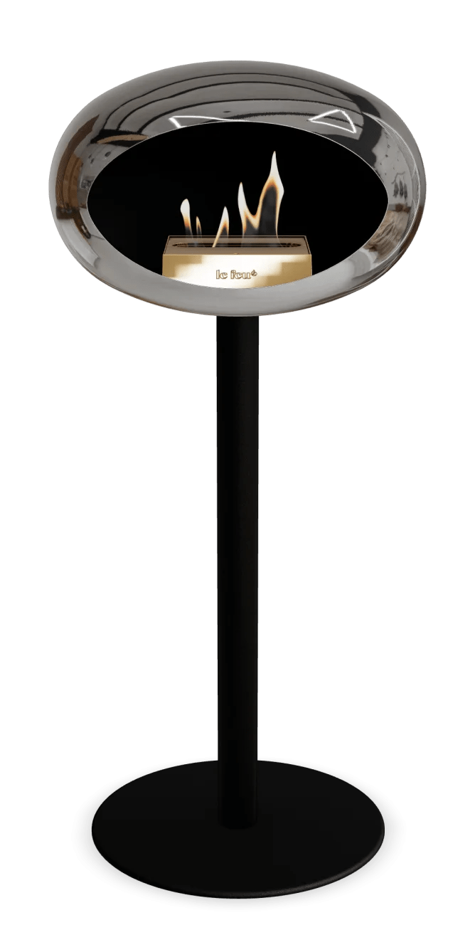 Le Feu - Dome Chromed Silver Ground Steel High Pole - Fireplace - Majestic Patio