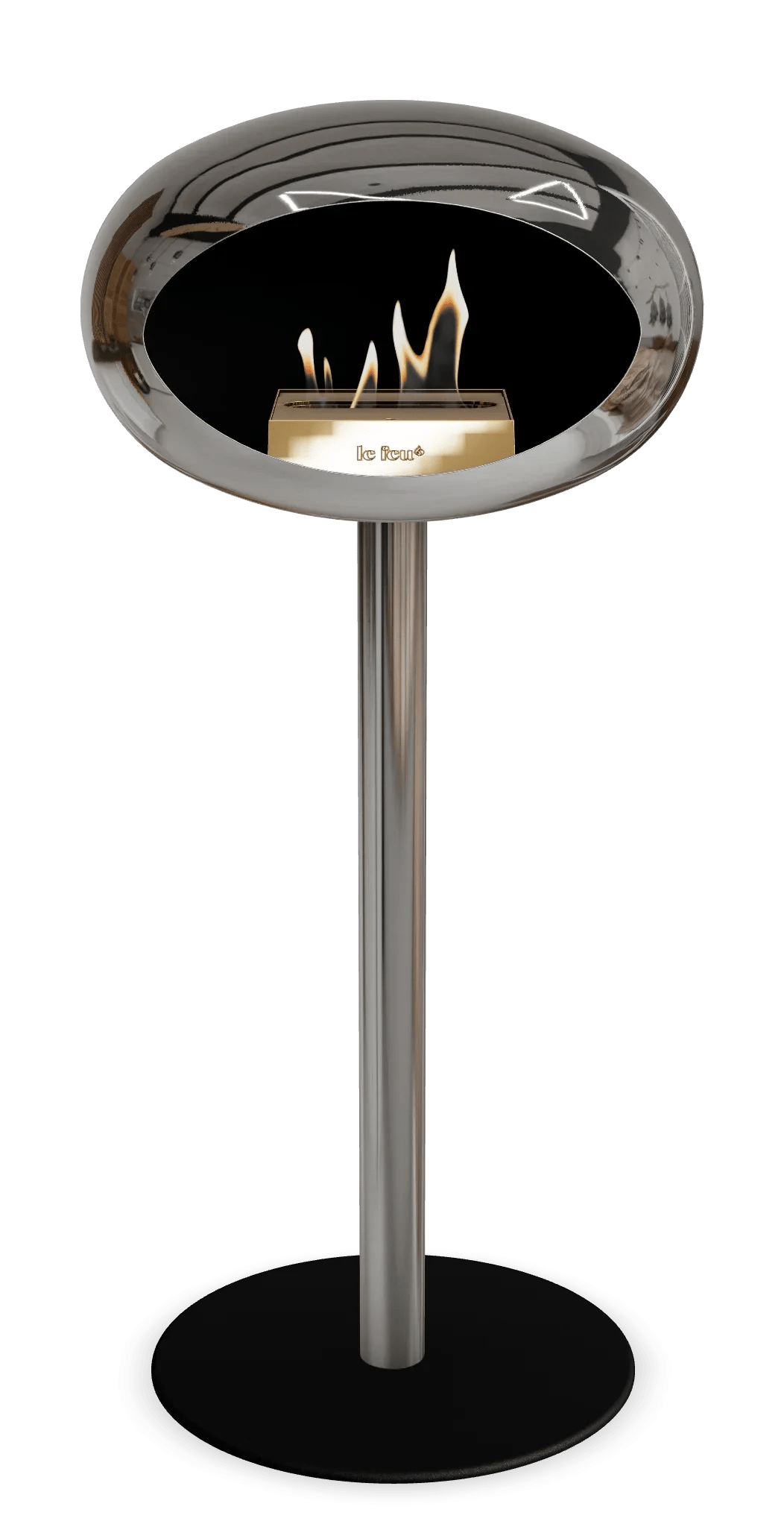 Le Feu - Dome Chromed Silver Ground Steel High Pole - Fireplace - Majestic Patio